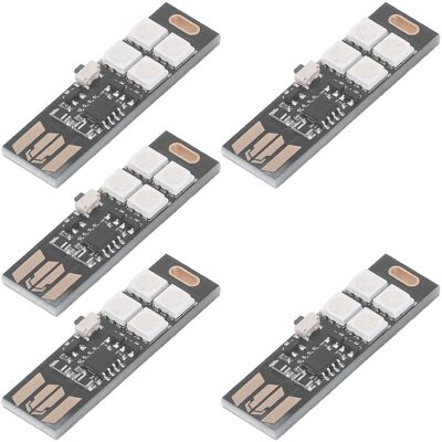 HEAT 5er-pack Superdünne Usb-tischlampe Mit 7 Rgb-farben, 4 Leds, Nachtlicht, 5 V, Dc HEAT 5er-pack Superdünne Usb-tischlampe Mit 7 Rgb-farben, 4 Leds, Nachtlicht, 5 V, Dc