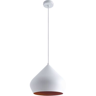 Pendelleuchte Küchenlampe Hängelampe Esszimmer Esstischlampe Industrial Ø38cm Ohne Leuchtmittel, Weiß Kupfer - Paco Home Pendelleuchte Küchenlampe Hängelampe Esszimmer Esstischlampe Industrial Ø38cm Ohne Leuchtmittel, Weiß Kupfer - Paco Home
