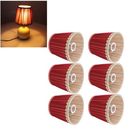JUTE Lampenschirm Aus Stoff, Europäischer Minimalistischer Stil, Bordeauxroter Und Goldener Spitzenbesatz, Aus Gefaltetem Stoff, Geeignet Für E14-kerzenlampen, Stehlampen, Tischlampen, Pendelleuchten Und W JUTE Lampenschirm Aus Stoff, Europäischer Minimalistischer Stil, Bordeauxroter Und Goldener Spitzenbesatz, Aus Gefaltetem Stoff, Geeignet Für E14-kerzenlampen, Stehlampen, Tischlampen, Pendelleuchten Und W