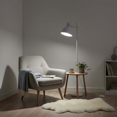 FBRIGHT Metall Stehlampe mit Verstellbarer Höhe und Weißer Oberfläche - Stehlampe FBRIGHT Metall Stehlampe mit Verstellbarer Höhe und Weißer Oberfläche - Stehlampe