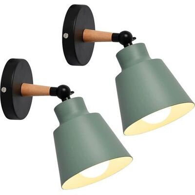 OEM 2er-pack Industrielle Vintage-wandleuchten, Verstellbare E27-metall-deckenleuchten, Retro-innenleuchten Für Schlafzimmer, Küche, Restaurant (grün) - Crezuo OEM 2er-pack Industrielle Vintage-wandleuchten, Verstellbare E27-metall-deckenleuchten, Retro-innenleuchten Für Schlafzimmer, Küche, Restaurant (grün) - Crezuo