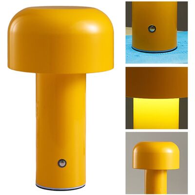 JUTE Italienische Led-tischleuchte Für Bar/restaurant, Nachttischlampe, Pilzlampe Fürs Schlafzimmer, Wiederaufladbares Usb-nachtlicht, Stimmungslicht, Gelb. JUTE Italienische Led-tischleuchte Für Bar/restaurant, Nachttischlampe, Pilzlampe Fürs Schlafzimmer, Wiederaufladbares Usb-nachtlicht, Stimmungslicht, Gelb.