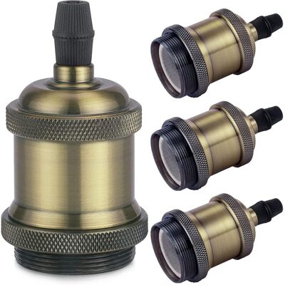 Minkurow Vintage E27 Massive Fassung, Aluminium-keramik-fassung, Edison-schraube, Glühbirnen-fassungsadapter, Diy-wand-, Tisch-, Boden- Oder Deckenlampe, Champagner-gold, 4er-set Minkurow Vintage E27 Massive Fassung, Aluminium-keramik-fassung, Edison-schraube, Glühbirnen-fassungsadapter, Diy-wand-, Tisch-, Boden- Oder Deckenlampe, Champagner-gold, 4er-set