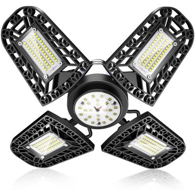 GROOFOO Led-garagenleuchte, 120 W Werkstattbeleuchtung E27 E26 11200 Lm Mit Vier Verstellbaren Paneelen, Led-deckenleuchte Für Garage, Lagerhalle, Werkstatt, Keller, Fitnessraum, Küche GROOFOO Led-garagenleuchte, 120 W Werkstattbeleuchtung E27 E26 11200 Lm Mit Vier Verstellbaren Paneelen, Led-deckenleuchte Für Garage, Lagerhalle, Werkstatt, Keller, Fitnessraum, Küche