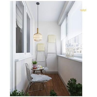 Minkurow Kronleuchter Für Den Innenbereich Industrielle Pendelleuchten Moderne E27-fassung Lampenschirm Decke Gestreiftes Glas Pendelleuchte (grau, M 20cm) Minkurow Kronleuchter Für Den Innenbereich Industrielle Pendelleuchten Moderne E27-fassung Lampenschirm Decke Gestreiftes Glas Pendelleuchte (grau, M 20cm)