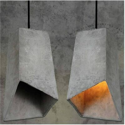 TRADE SHOP TRAESIO Trade Shop - Moderner Pendelleuchter Mit Zementeffekt Und E27-fassung - Grau TRADE SHOP TRAESIO Trade Shop - Moderner Pendelleuchter Mit Zementeffekt Und E27-fassung - Grau