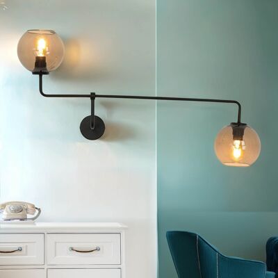 LICHT-ERLEBNISSE Schwarze Retro-Wandlampe - Industrie Design Innenbeleuchtung LICHT-ERLEBNISSE Schwarze Retro-Wandlampe - Industrie Design Innenbeleuchtung