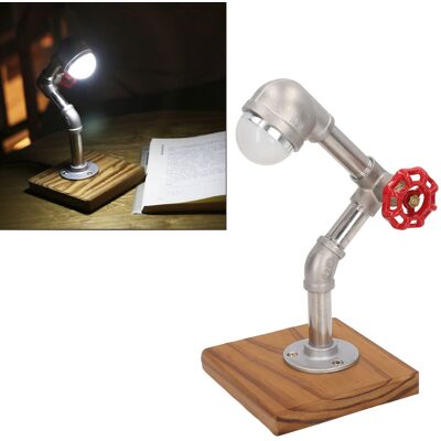 JUTE Edelstahllampe Mit Wasserschlauch, Tischleuchte Im Retro-loft-stil, Led-leselampe, Personalisierte Nachttischlampe, Geschenkidee, Kaltweißes Licht, Europäischer Standard, 110–220 V JUTE Edelstahllampe Mit Wasserschlauch, Tischleuchte Im Retro-loft-stil, Led-leselampe, Personalisierte Nachttischlampe, Geschenkidee, Kaltweißes Licht, Europäischer Standard, 110–220 V