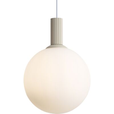 Qazqa Skandinavische Pendelleuchte Beige Mit Opalglas - Polly Qazqa Skandinavische Pendelleuchte Beige Mit Opalglas - Polly