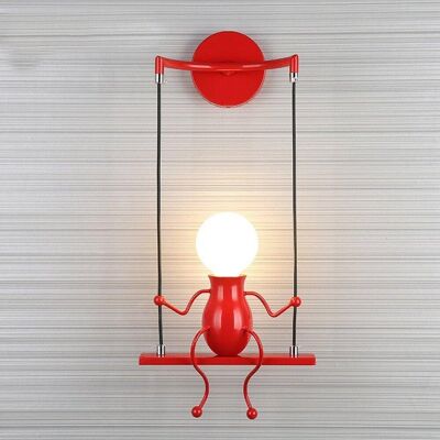 STOEX Moderne Humanoid Led Wandleuchte Innen Art Deco E27 Eisen Für Kinder Zimmer, Treppen, Flur, Restaurant, Küche (rot) STOEX Moderne Humanoid Led Wandleuchte Innen Art Deco E27 Eisen Für Kinder Zimmer, Treppen, Flur, Restaurant, Küche (rot)
