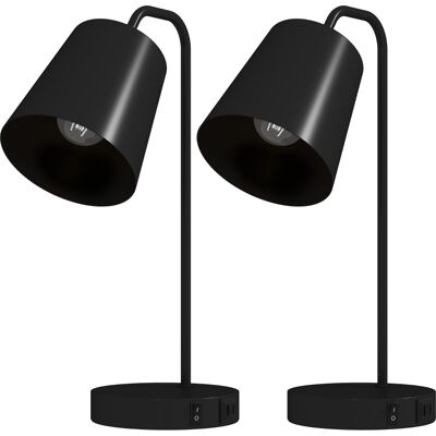 KELLANY Tischlampen-set, 2 Stück, Moderne Lampen Mit Usb-a- Und Usb-c-anschluss Für Schlafzimmer, Wohnzimmer & Büro, Schwarz KELLANY Tischlampen-set, 2 Stück, Moderne Lampen Mit Usb-a- Und Usb-c-anschluss Für Schlafzimmer, Wohnzimmer & Büro, Schwarz