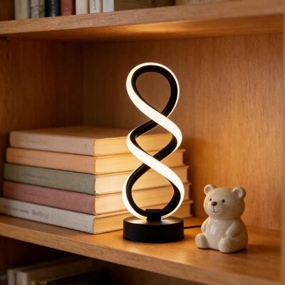 OEM Schwarze Moderne Minimalistische Spiral-tischleuchte Mit 3 Dimmbaren Led-farben Nachtlicht Schreibtischlampe Dekoration Für Männerhöhle Kaffeebar OEM Schwarze Moderne Minimalistische Spiral-tischleuchte Mit 3 Dimmbaren Led-farben Nachtlicht Schreibtischlampe Dekoration Für Männerhöhle Kaffeebar
