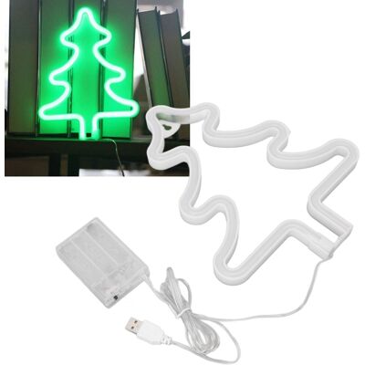 JUTE Dekorative, Neonfarbene Tischlampe In Form Eines Weihnachtsbaums, Batterie-/usb-betrieben, Stimmungsvolles Nachtlicht JUTE Dekorative, Neonfarbene Tischlampe In Form Eines Weihnachtsbaums, Batterie-/usb-betrieben, Stimmungsvolles Nachtlicht