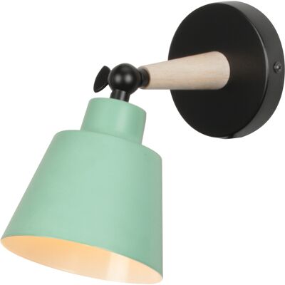 AXHUP Wandleuchte Holz, Moderne Wandlampe Innen Mit Metall Lampenschirm, Wandstrahler Art Licht Decor Für Wohnzimmer Schlafzimmer (grün) AXHUP Wandleuchte Holz, Moderne Wandlampe Innen Mit Metall Lampenschirm, Wandstrahler Art Licht Decor Für Wohnzimmer Schlafzimmer (grün)