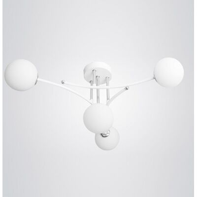 Fabrilamp La Habana Kronleuchter - 4 G9 Lampen, Weiß, Chrom - Kronleuchter Fabrilamp La Habana Kronleuchter - 4 G9 Lampen, Weiß, Chrom - Kronleuchter