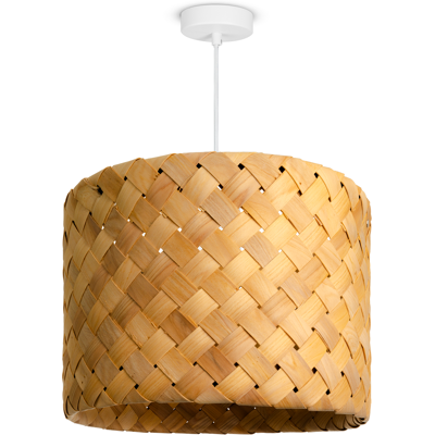 Paco Home Weiße Holz Pendelleuchte - Deckenlampe Paco Home Weiße Holz Pendelleuchte - Deckenlampe
