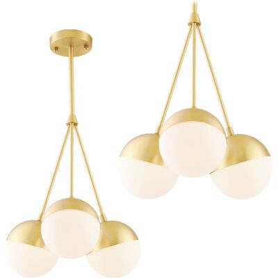 Toolight - Pendelleuchte - Gold - E27 - 3 Punkte - Modernes Interieur Toolight - Pendelleuchte - Gold - E27 - 3 Punkte - Modernes Interieur