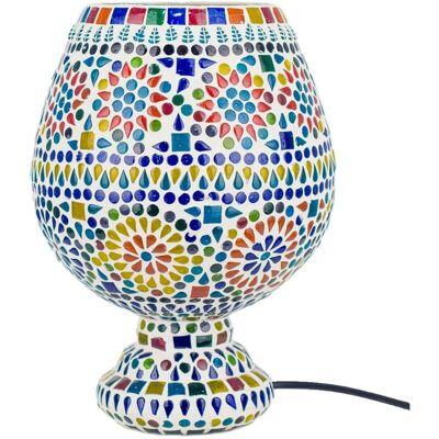 Signes Grimalt Mehrfarbige Glastischlampe - Marokkanischer Stil - 19x19x27cm Signes Grimalt Mehrfarbige Glastischlampe - Marokkanischer Stil - 19x19x27cm
