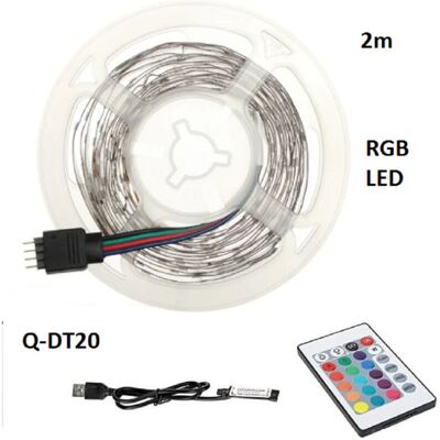 Trade Shop Traesio - Trade Shop - Usb Rgb Led Strip 2 Meter Mit Fernbedienung 5050 5v Ip67 Wasserdicht Q-dt20 - Trade Shop Traesio - Trade Shop - Usb Rgb Led Strip 2 Meter Mit Fernbedienung 5050 5v Ip67 Wasserdicht Q-dt20 -
