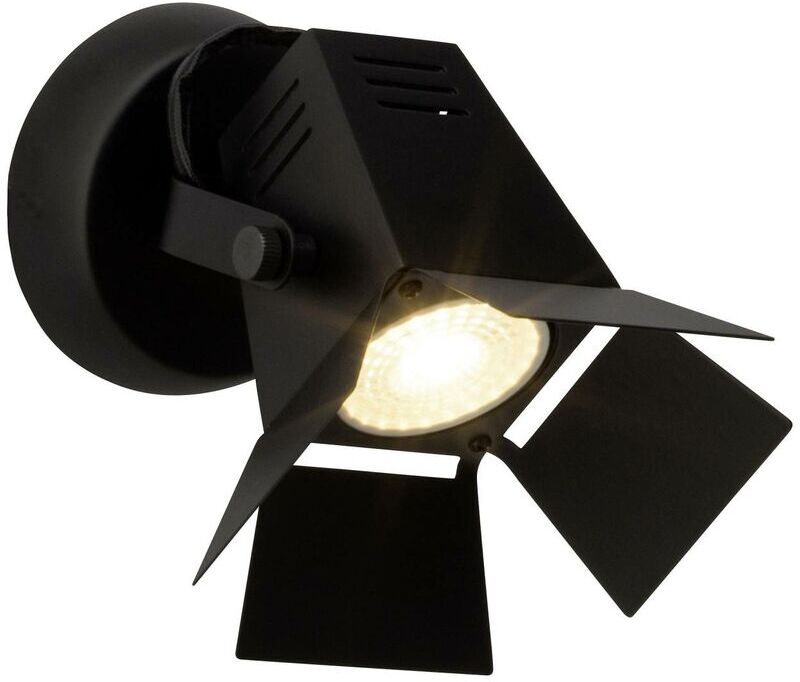 Lampe Movie led Wandspot schwarz matt 1x LED-PAR51, GU10, 5W LED-Reflektorlampe inklusive, (380lm, 3000K) Kopf schwenkbar - schwarz - Brilliant