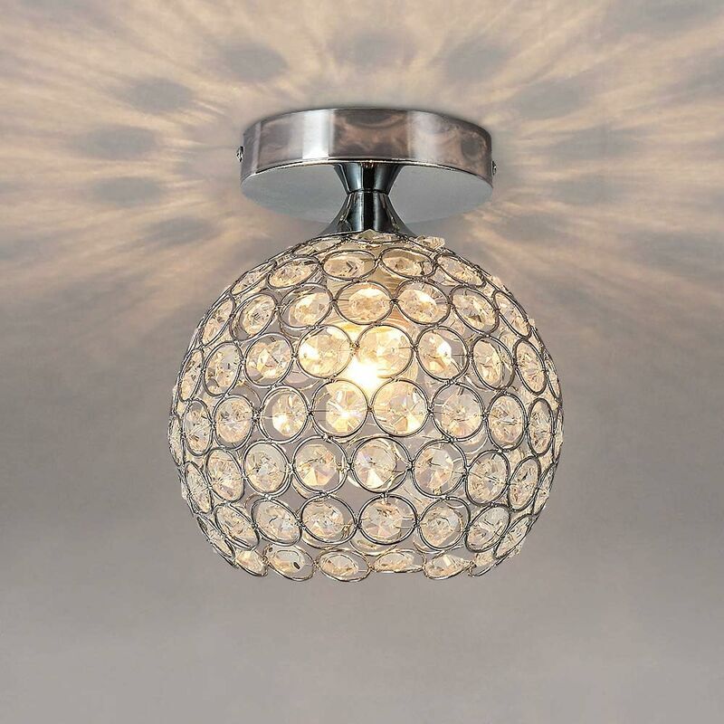 AISKDAN Lampe de Plafond en cristal 15cm, Plafonnier Lampe , Éclairage de Plafond Moderne, pour chambre, salon, couloir