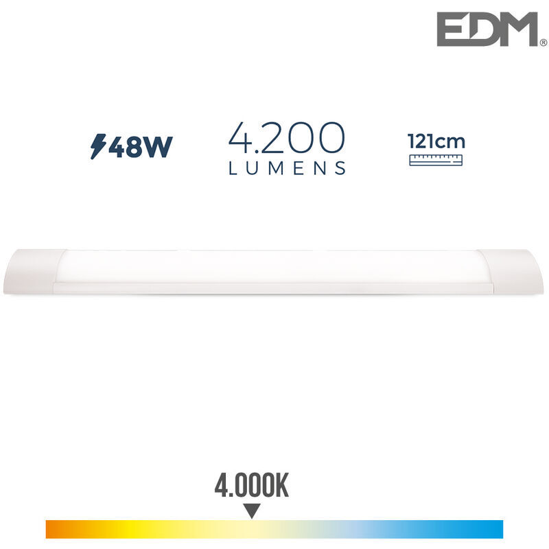 E3/31691 Regleta Electronica Led 48W 4000K Luz Dia 4200Lm 12X121X3,1Cm EDM