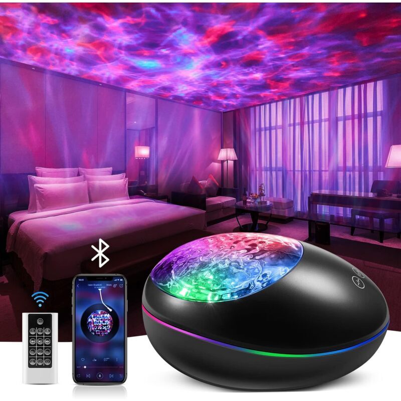 LYCXAMES White Noise Galaxy projector led Sternenhimmel Projektor, 8 Farbe+Dimmbar Nachtlicht Sternenhimmel, Bluetooth Lautsprecher Sternenhimmel Projektor