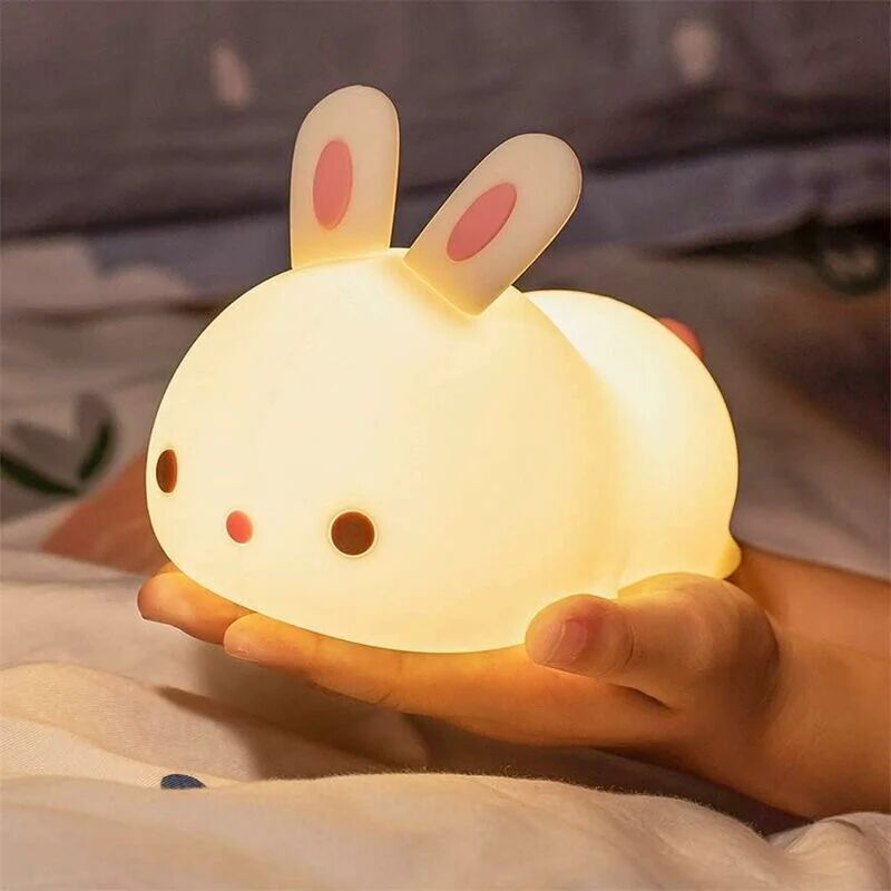 Aiskdan - Veilleuse Pour Enfant bébé Veilleuses led Veilleuse Animal Couleur Lapin Type Rechargeable Modifiable Adapté Aux Enfants bébés et Filles