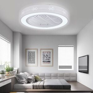 Senderpick - 23''weißer Deckenventilator mit Beleuchtung Fan Ceiling Fan Pendelleuchte Kronleuchter Dimmbar led Licht mit Fernbedienung