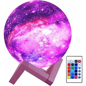 TOVBMUP 3D Mondlampe Kinder Nachtlicht Galaxy Lampe 16 Farben led mit Touch Akku und Fernbedienung als Geburtstagsgeschenk für Jungen/Mädchen/Kinder