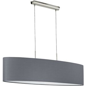 Hängeleuchte 100 cm Eglo Grau und Nickel matt mit Draht 2xE27/60W/220-240V Stoff