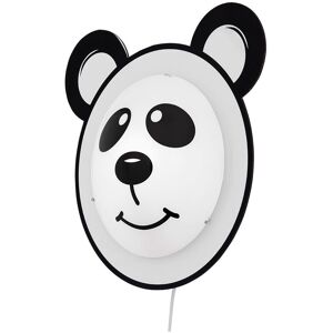 Wand Leuchte Panda Motiv Beleuchtung Kinder Spiel Zimmer Glas Schalter Lampe schwarz weiß Eglo 95746