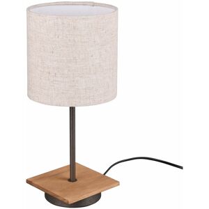 Etc-shop - Schreib Tisch Lampe Holz Wohn Ess Schlaf Arbeits Zimmer Stoff Schirm Leuchte Nacht Licht im Set inkl. led Leuchtmittel