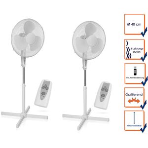 Tristar - Standventilator 2er set oszillierend mit Fernbedienung & Timer 3 Leistungsstufen