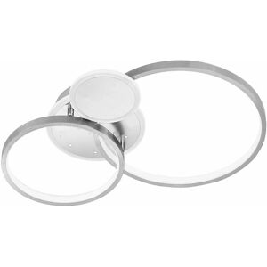 Deckenleuchte led Ring dimmbar Deckenlampe Ringe silber dimmbare Deckenleuchte Wohnzimmer, 3 Stufen, 32,5W 2100Lm warmweiß, LxBxH 54x38x9 cm Wofi