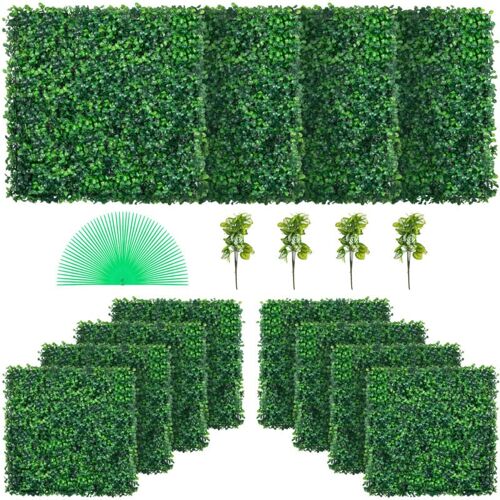 Künstliche Pflanzenwand Sichtschutz Hecke Künstlich Uv 12 Stk. 50 x 50 Cm - Vevor