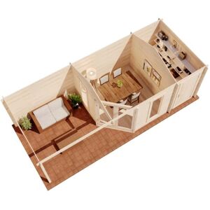 Alpholz Liwa Gartenschuppen mit Anbau - 40mm Wände - Gartenhaus Alpholz Liwa Gartenschuppen mit Anbau - 40mm Wände - Gartenhaus