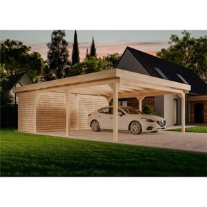 Alpholz - Doppelcarport Freya Carport aus Holz, Unterstand inklusive Geräteraum, Überdachung mit Montagematerial Alpholz - Doppelcarport Freya Carport aus Holz, Unterstand inklusive Geräteraum, Überdachung mit Montagematerial