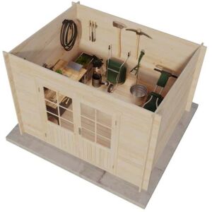 Pultdach Gartenhaus Maria Gartenhaus aus Holz in Grau, Holzhaus mit 40 mm Wandstärke, Blockbohlenhaus mit Montagematerial - Alpholz Pultdach Gartenhaus Maria Gartenhaus aus Holz in Grau, Holzhaus mit 40 mm Wandstärke, Blockbohlenhaus mit Montagematerial - Alpholz