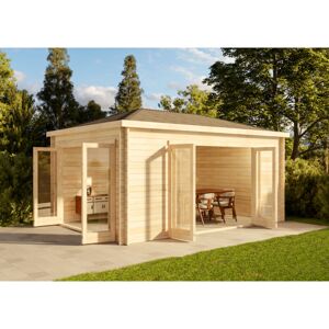 Gartenhaus Sunrise iso Gartenhaus aus Holz, Holzhaus mit 40 mm Wandstärke, Blockbohlenhaus mit Montagematerial - Alpholz Gartenhaus Sunrise iso Gartenhaus aus Holz, Holzhaus mit 40 mm Wandstärke, Blockbohlenhaus mit Montagematerial - Alpholz