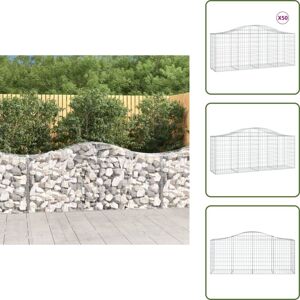 VIDAXL Gabionen mit Hochbogen 50 Stk. 200x50x80/100cm Verzinktes Eisen - Gabionen - Gabionenkorb - Gartendeko - Zaun - Sichtschutz VIDAXL Gabionen mit Hochbogen 50 Stk. 200x50x80/100cm Verzinktes Eisen - Gabionen - Gabionenkorb - Gartendeko - Zaun - Sichtschutz