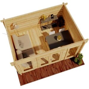 Alpholz Gartenhaus Atrium-F - Modernes Design, Doppelttür, 70mm Wand Alpholz Gartenhaus Atrium-F - Modernes Design, Doppelttür, 70mm Wand