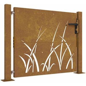 Gartentor 105x105 Cm Cortenstahl Gras-design - Vidaxl Gartentor 105x105 Cm Cortenstahl Gras-design - Vidaxl