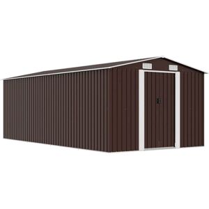 Gerätehaus 257x489x181 Cm Metall Braun Vidaxl Gerätehaus 257x489x181 Cm Metall Braun Vidaxl