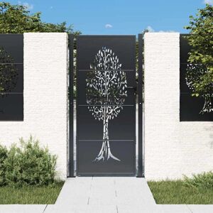 Gartentor Anthrazit 105x205 Cm Stahl Baum-design Vidaxl Gartentor Anthrazit 105x205 Cm Stahl Baum-design Vidaxl