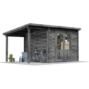 ALPHOLZ Pultdach Gartenhaus Maria mit Schleppdach Gartenhaus aus Holz in Grau, Holzhaus mit 28 mm Wandstärke inklusive Schleppdach, Blockbohlenhaus mit ALPHOLZ Pultdach Gartenhaus Maria mit Schleppdach Gartenhaus aus Holz in Grau, Holzhaus mit 28 mm Wandstärke inklusive Schleppdach, Blockbohlenhaus mit
