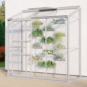 Vitavia - Anlehn-gewächshaus 'styx 1300', Aluminium Eloxiert, 1,3 M², 3 Mm Esg Vitavia - Anlehn-gewächshaus 'styx 1300', Aluminium Eloxiert, 1,3 M², 3 Mm Esg