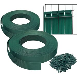 Sichtschutzstreifen Für Doppelstabmatten 150m X 4.7cm, Pvc Sichtschutz Zaun Mit 300 Clips, Grün - Vounot Sichtschutzstreifen Für Doppelstabmatten 150m X 4.7cm, Pvc Sichtschutz Zaun Mit 300 Clips, Grün - Vounot