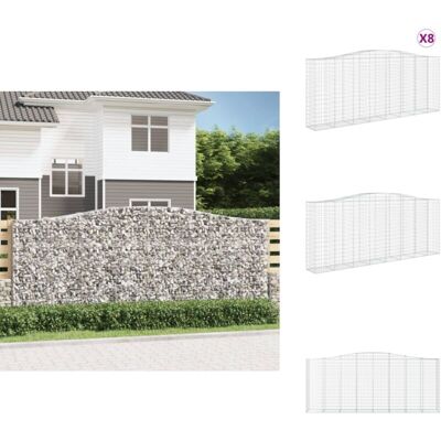 vidaXL Gebogene Gabionen 8 Stk - Gartendekoration Schalldämmung vidaXL Gebogene Gabionen 8 Stk - Gartendekoration Schalldämmung