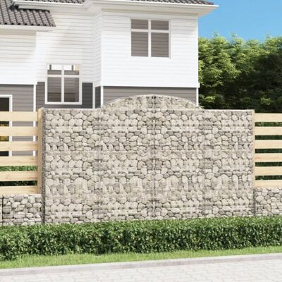vidaXL Bogenförmiger Gabionen Korb 300x50x180/200 cm Verzinktes Eisen - Gabionenkorb vidaXL Bogenförmiger Gabionen Korb 300x50x180/200 cm Verzinktes Eisen - Gabionenkorb